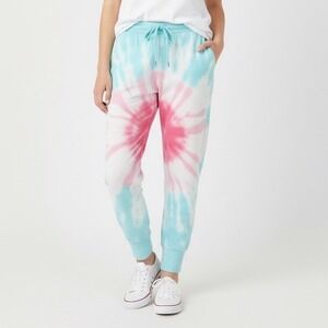 Party Tie Dye Sweatpants Joggers Lounge Pants Size M Pink Blue White